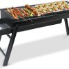 BBQ Grill, Foldable and Portable Stainless Steel BBQ, Charcoal Grill with Stand and Drawer Type Ash Accumulator, for Outdoor Picnic Garden Terrace Camping Trip