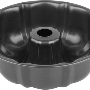 9.5" Non-stick Cake Pan, Heavy Duty Carbon Steel Fluted Tube Round Baking Pan,Buntz Pound Cake Pan Mold,Tube Bakeware,Baking Mold for Jello,Gelatin,Chocoflan,Flan