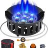 Propane Burner, Single Propane Stove, Windproof Gas Stove for Outdoor Cooking, Portable Gaming Stove with Piezo Ignition, Includes Carrying Bag
