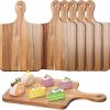 6 Pcs Cutting Board Bulk Kitchen Thicken Chopping Platter with Handles Wooden Charcuterie Serving Trays Blank Wood Boards for Engraving Wedding Housewarming(Acacia Wood,16 x 10 Inch)