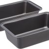 Rectangular Baking Bread Loaf Pan, 9.5 x 5 Inch, Set of 2, Gray