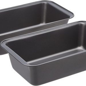 Rectangular Baking Bread Loaf Pan, 9.5 x 5 Inch, Set of 2, Gray